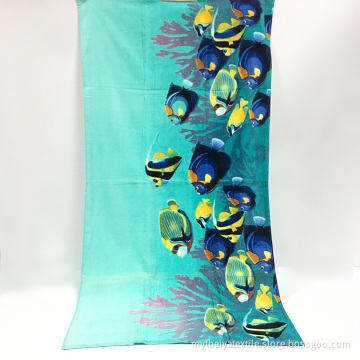 Custom Silk Printed 100% Cotton Beach Towel